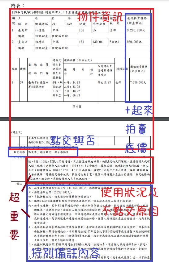 法院拍賣公告原始畫面三